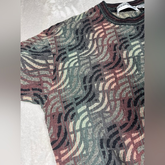 Vintage Men’s Jhane Barnes Menswear Wool Blend Geometric Grandpa Sweater Medium - Picture 4 of 16